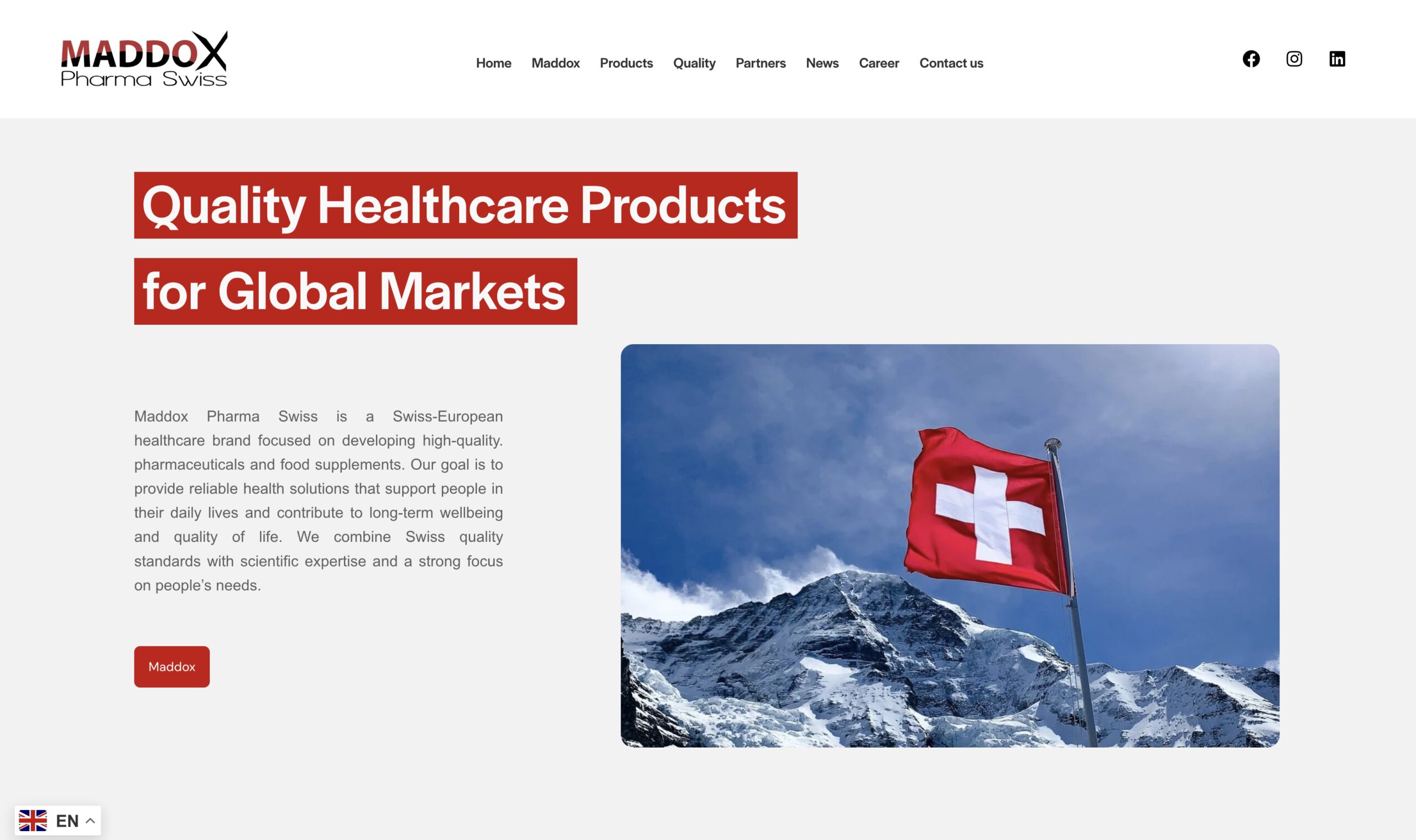 Maddox Pharma Swiss Product Campaign