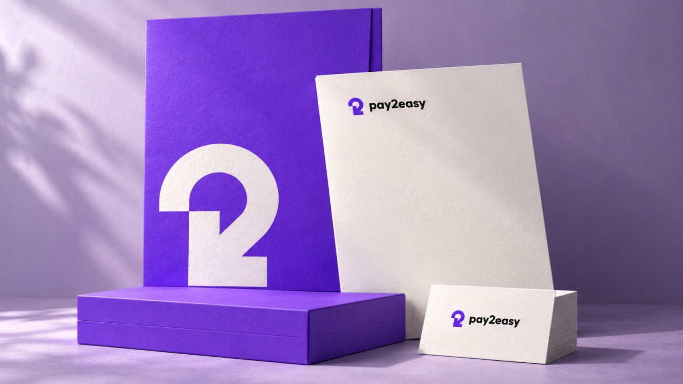 Leistungsvisualisierung: Geschäftsausstattung im Pay2Easy-Markendesign