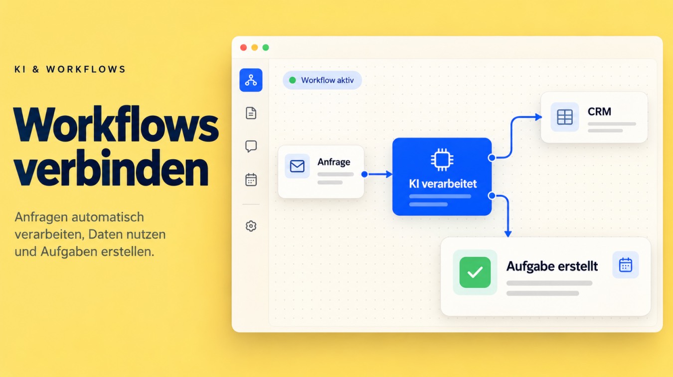 Leistungsvisualisierung: KI-Workflow von der Anfrage über das CRM bis zur Aufgabe