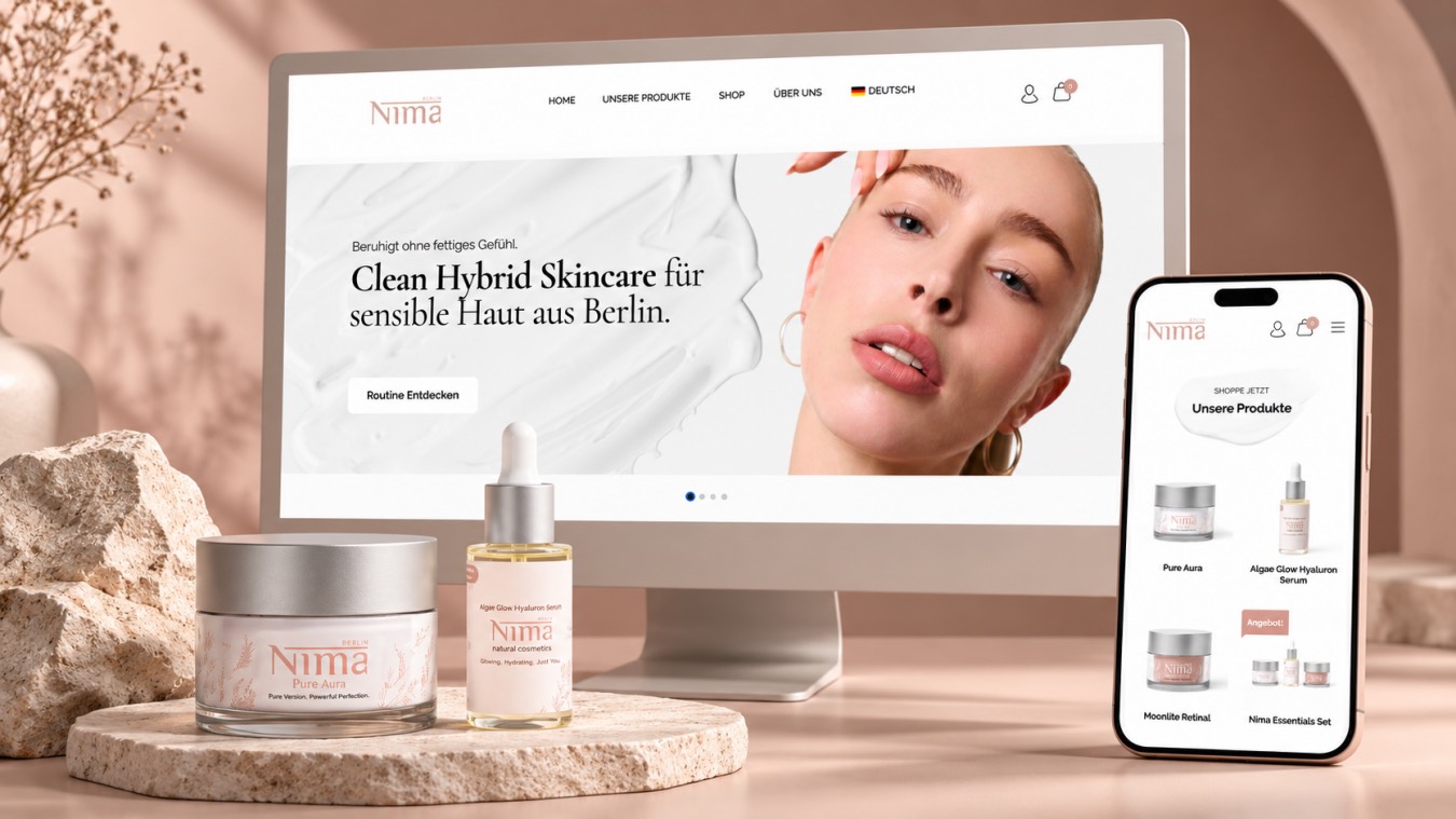 Leistungsvisualisierung: Online-Shop für Pflegeprodukte von Nima Berlin