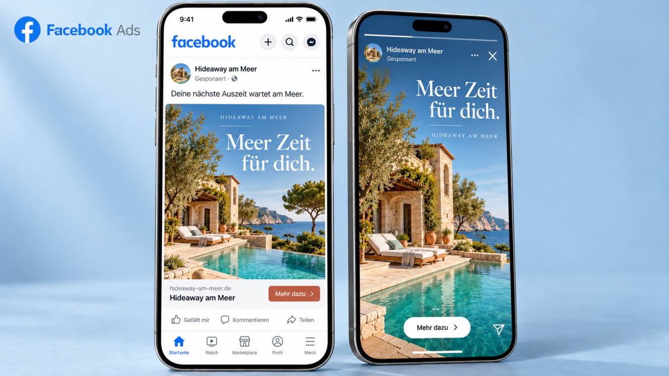 Leistungsvisualisierung: Beispiel einer Facebook-Anzeige für ein Hotel
