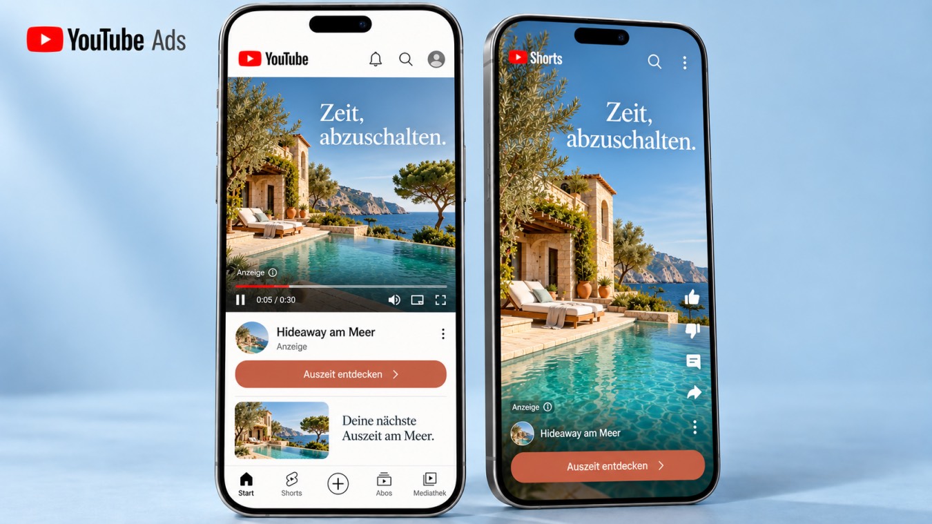 Leistungsillustration: YouTube-Anzeige für ein Hotel