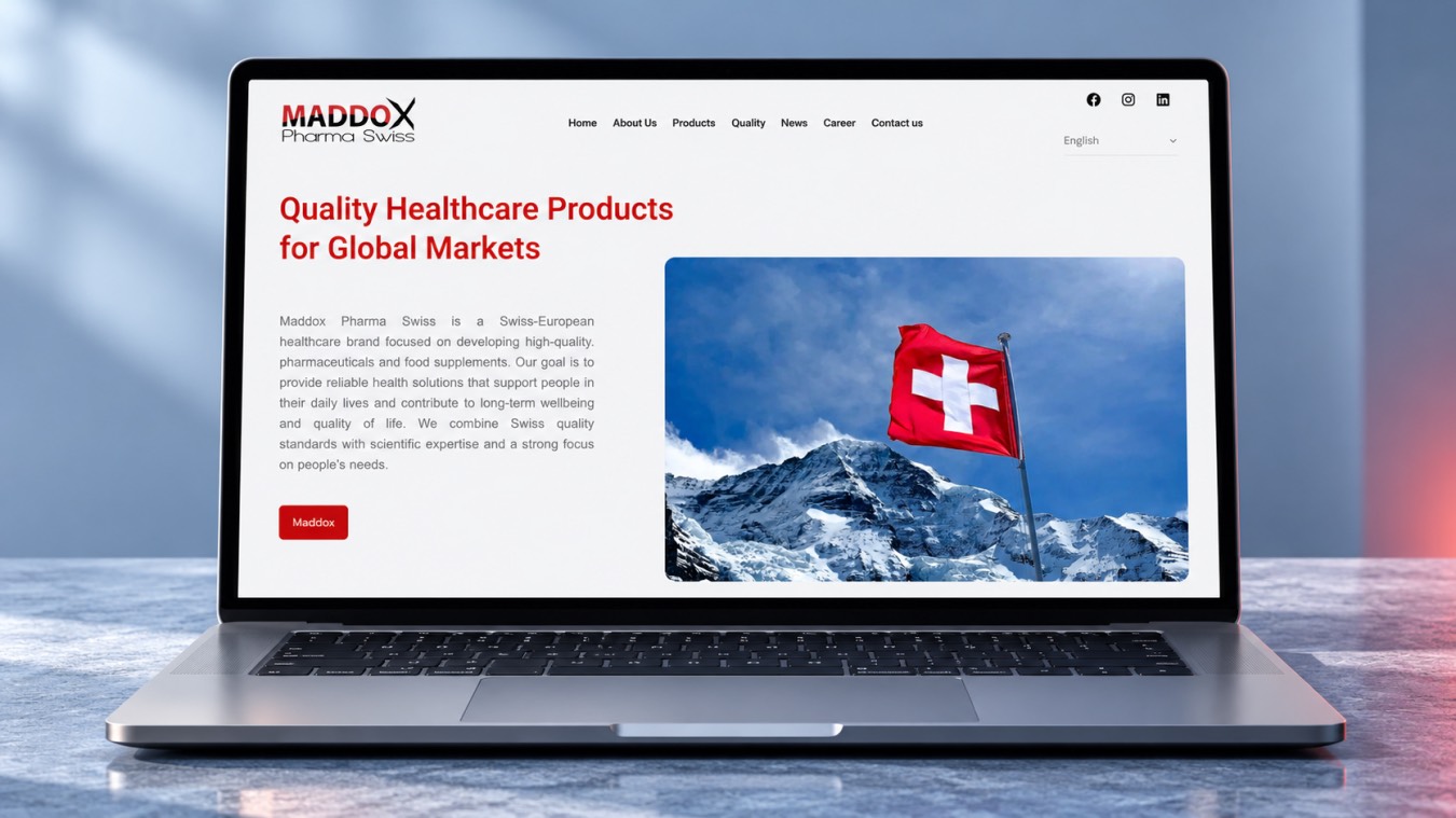 Leistungsvisualisierung: UX/UI-Design der Maddox-Pharma-Swiss-Startseite