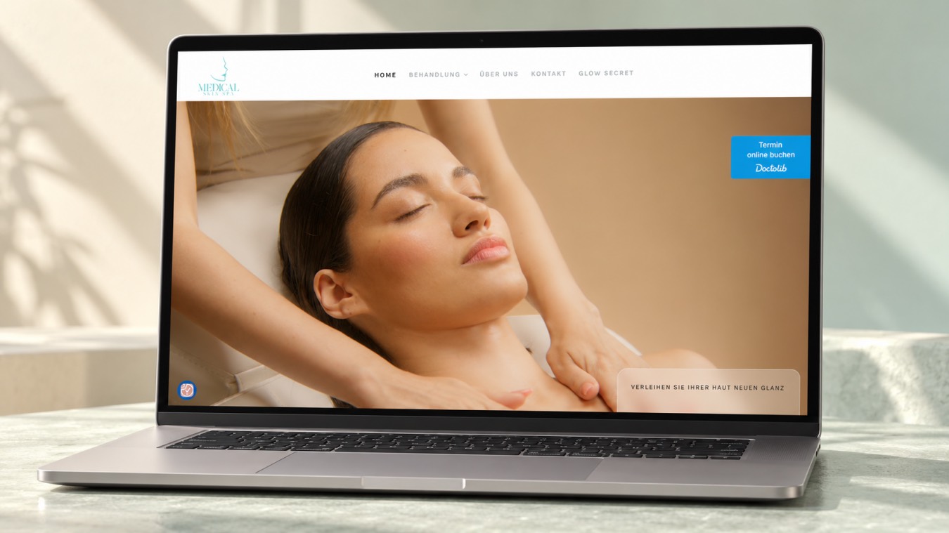 Leistungsvisualisierung: UX/UI-Design der Medical-Skin-Spa-Startseite