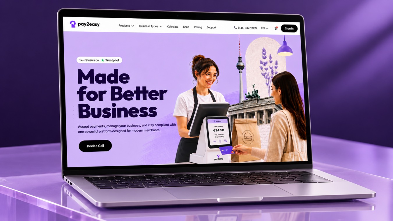 Leistungsvisualisierung: UX/UI-Design der Pay2Easy-Startseite