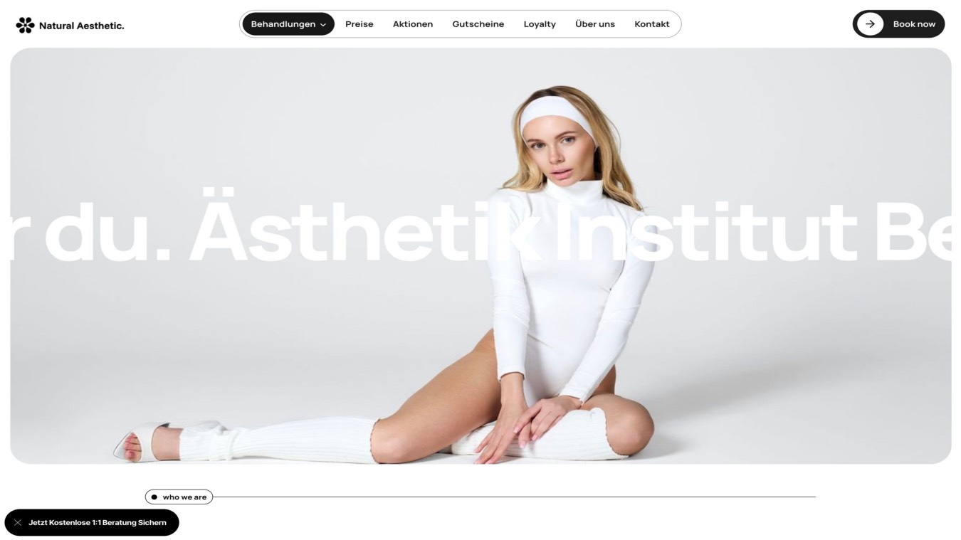 Website-Design für Natural Aesthetic